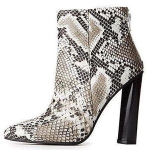 Charlotte Russe Snakeskin Leather Booties